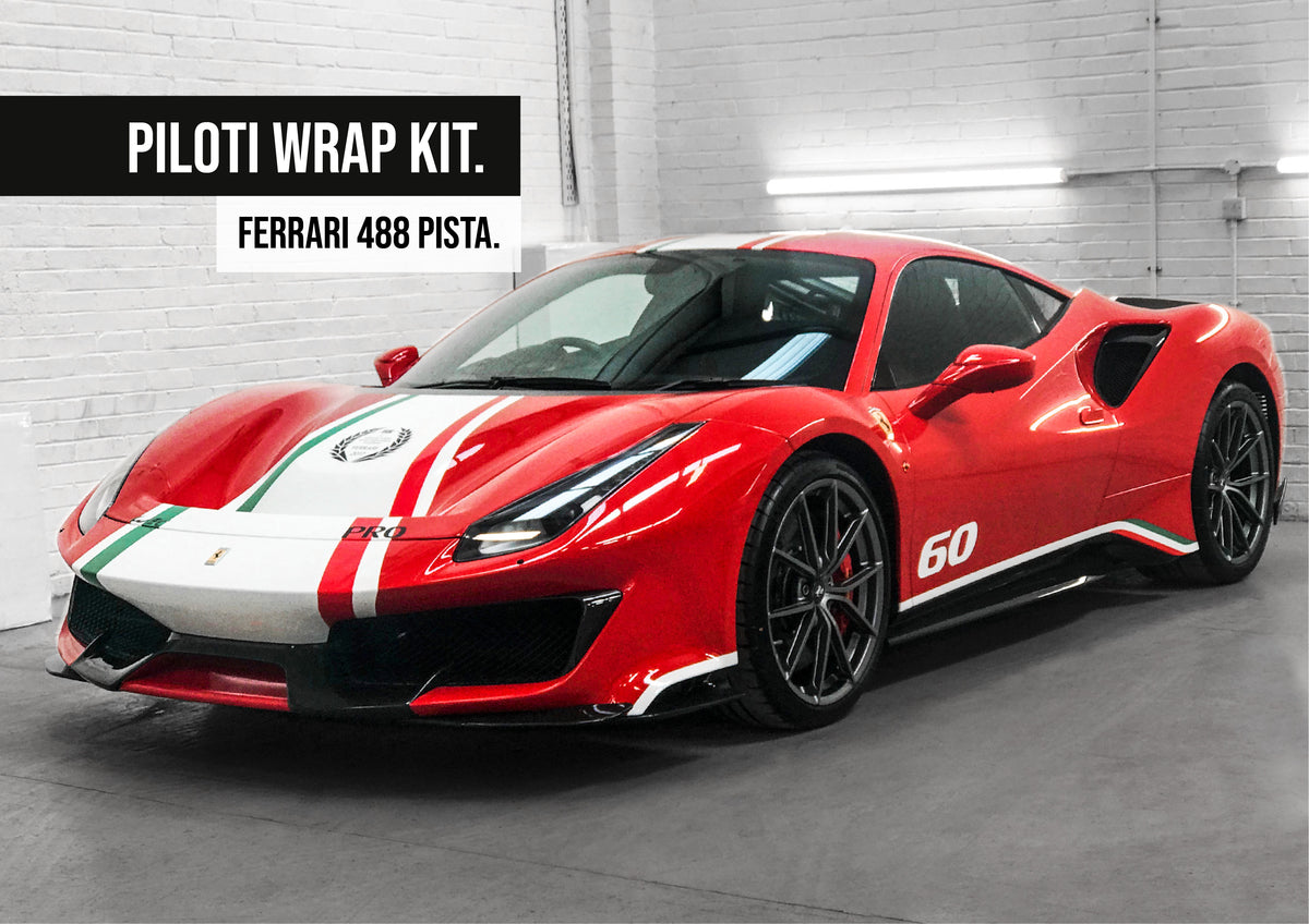 Ferrari 488 Pista Pilote Decal Stripe Kit - The Vinyl Wrapping Co.